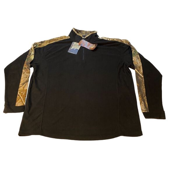 DDX DRI DUCK Sweatshirt Mens XL Black Fleece Camo Matrix Anti Static Quarter Zip - Picture 1 of 11